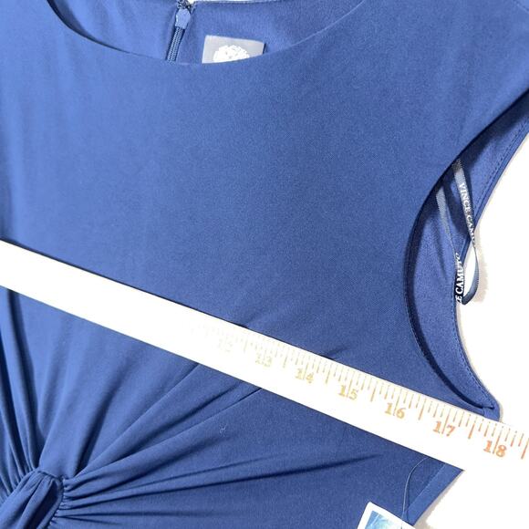 Vince Camuto Twist Knot Jersey Dress 10 Navy Blue Lined Ruched Back NWT! - Picture 7 of 16